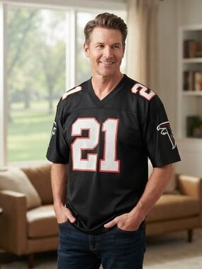 Vintage 90s Logo Athletic Atlanta Falcons Eric Metcalf #21 Jersey Large Made USA